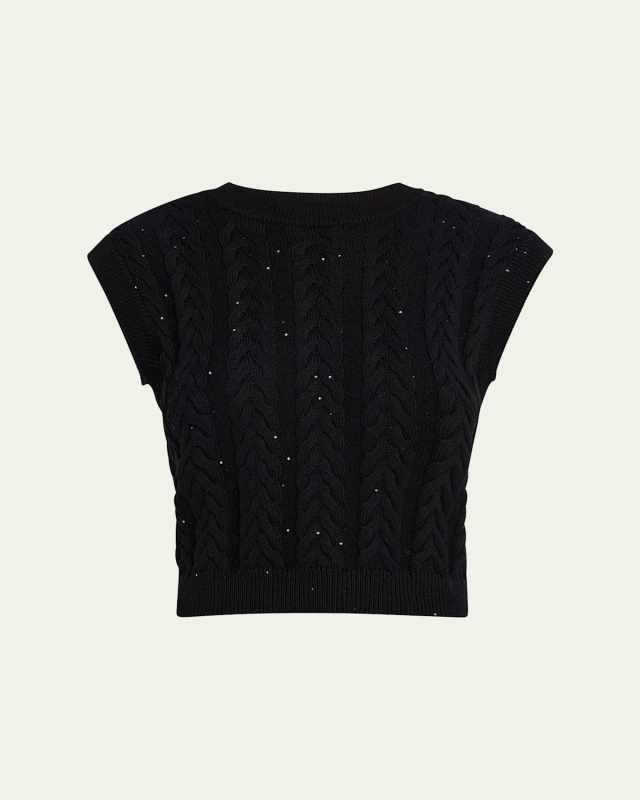 Fitted Diamante Cotton Tank